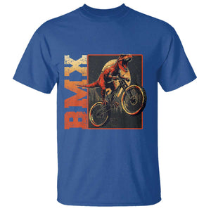 BMX Cyclist Bicycle T Shirt Funny Dinosaur Riding TS09 Royal Blue Print Your Wear