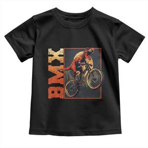 BMX Cyclist Bicycle Toddler T Shirt Funny Dinosaur Riding TS09 Black Print Your Wear