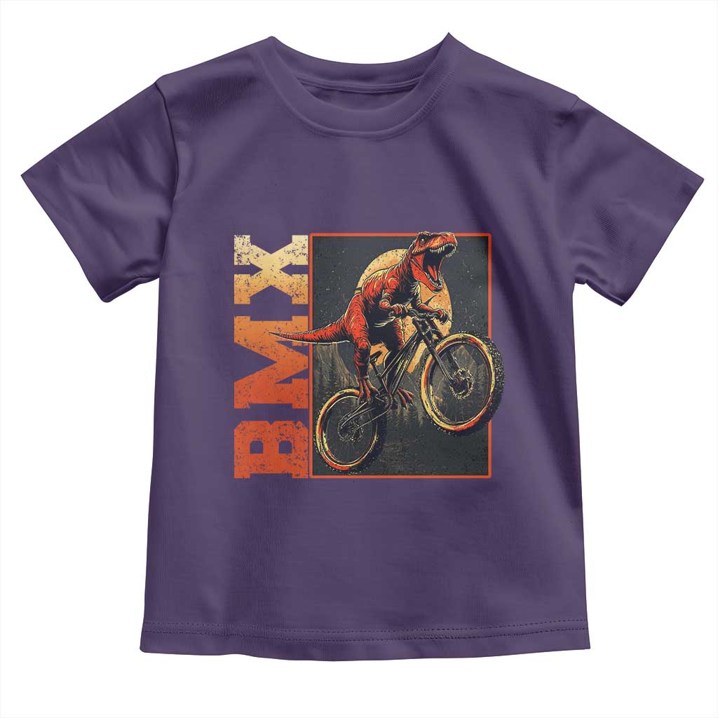 BMX Cyclist Bicycle Toddler T Shirt Funny Dinosaur Riding TS09 Purple Print Your Wear