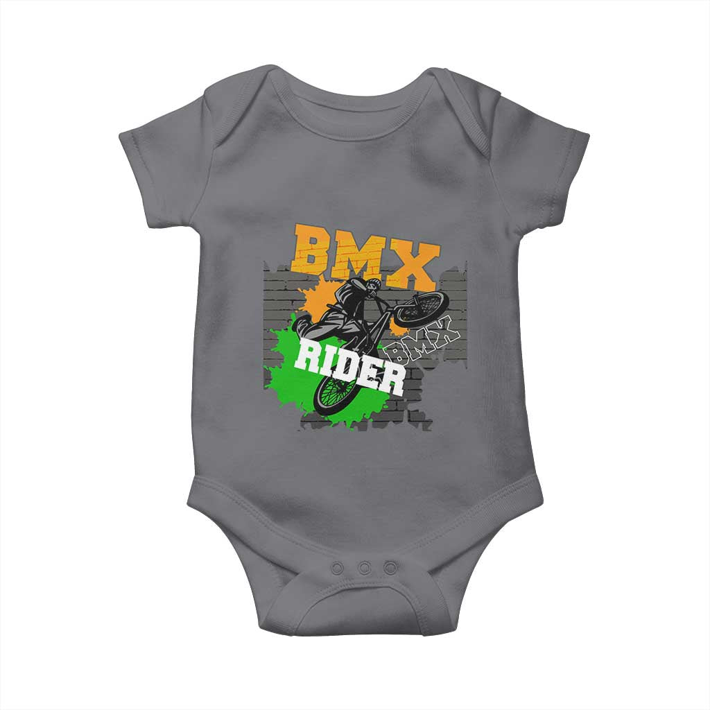 BMX Rider Cyclist Bicycle Baby Onesie TS09 Charcoal Print Your Wear