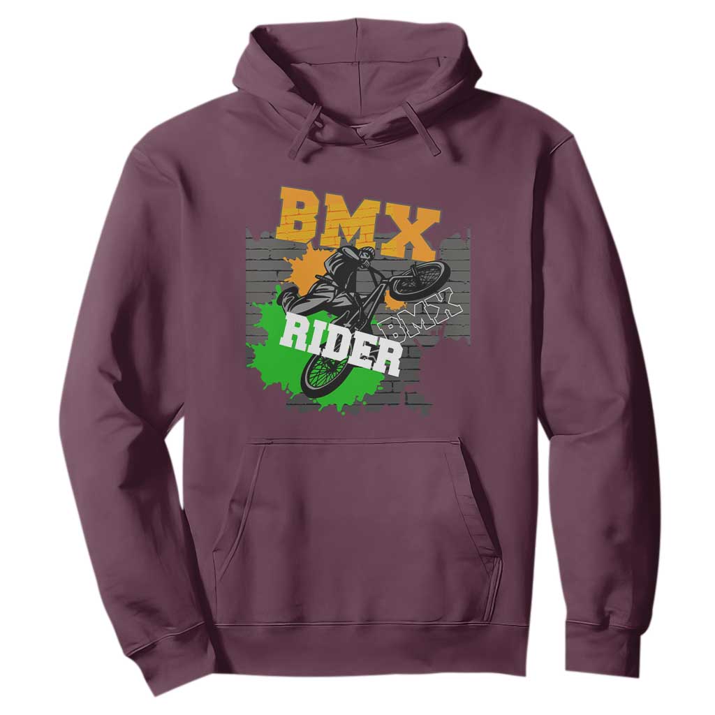 BMX Rider Cyclist Bicycle Hoodie TS09 Maroon Print Your Wear
