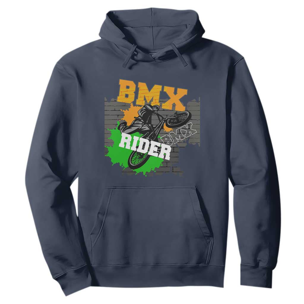 BMX Rider Cyclist Bicycle Hoodie TS09 Navy Print Your Wear