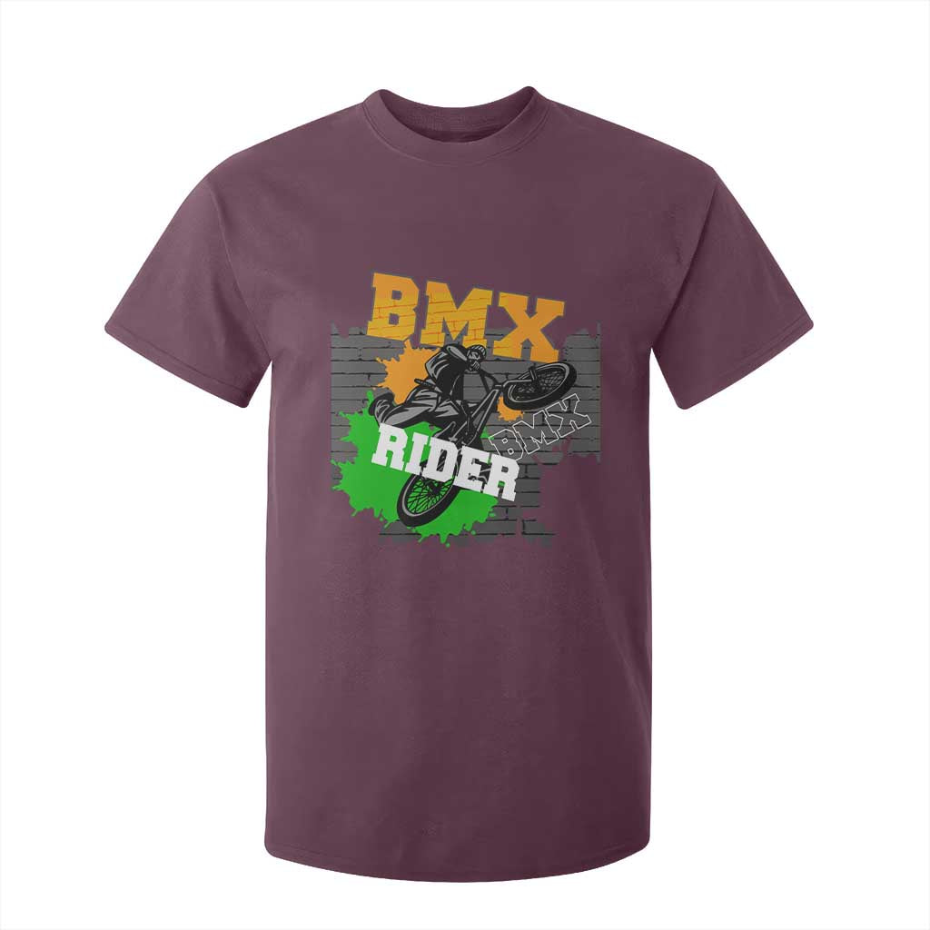 BMX Rider Cyclist Bicycle T Shirt For Kid TS09 Maroon Print Your Wear