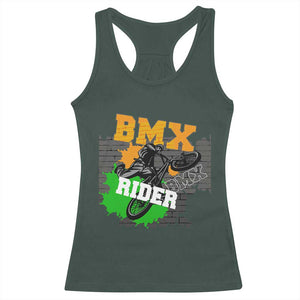 BMX Rider Cyclist Bicycle Racerback Tank Top TS09 Dark Forest Green Print Your Wear