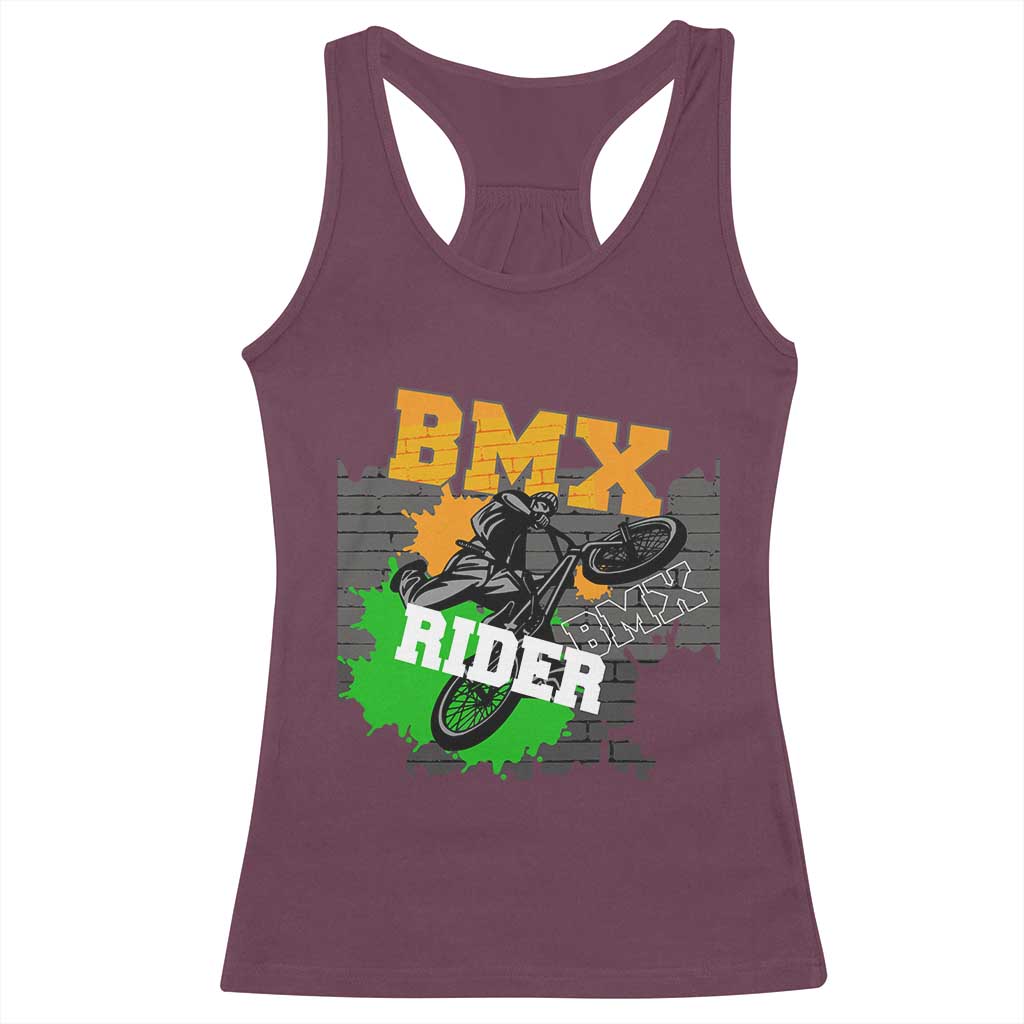 BMX Rider Cyclist Bicycle Racerback Tank Top TS09 Maroon Print Your Wear