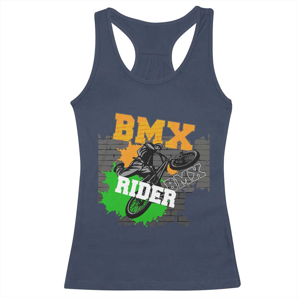 BMX Rider Cyclist Bicycle Racerback Tank Top TS09 Navy Print Your Wear