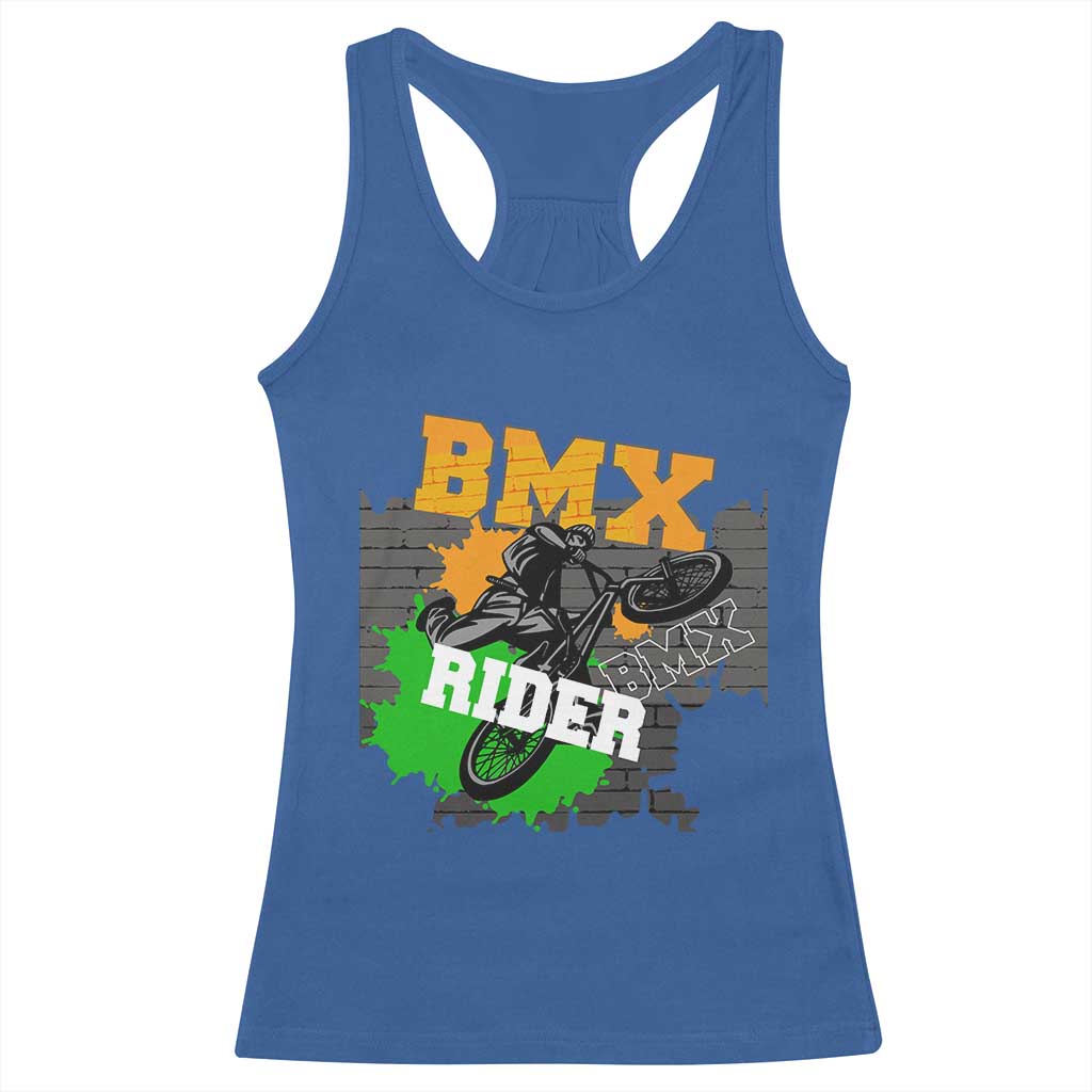 BMX Rider Cyclist Bicycle Racerback Tank Top TS09 Royal Blue Print Your Wear