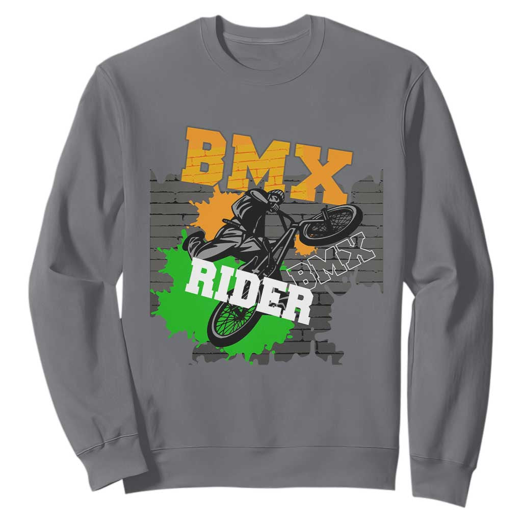 BMX Rider Cyclist Bicycle Sweatshirt TS09 Charcoal Print Your Wear