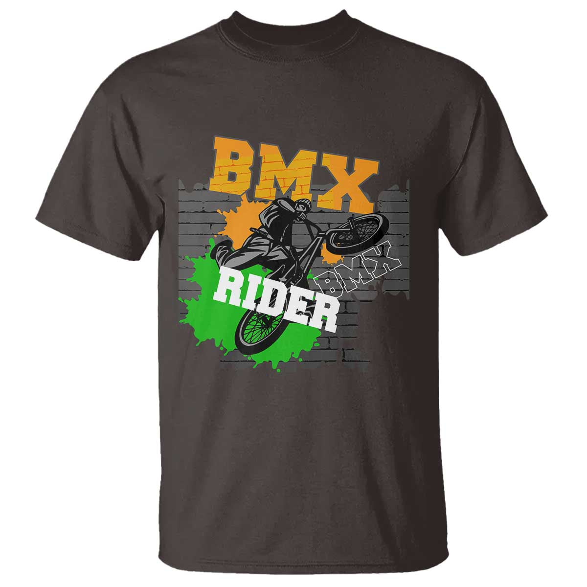 BMX Rider Cyclist Bicycle T Shirt TS09 Dark Chocolate Print Your Wear