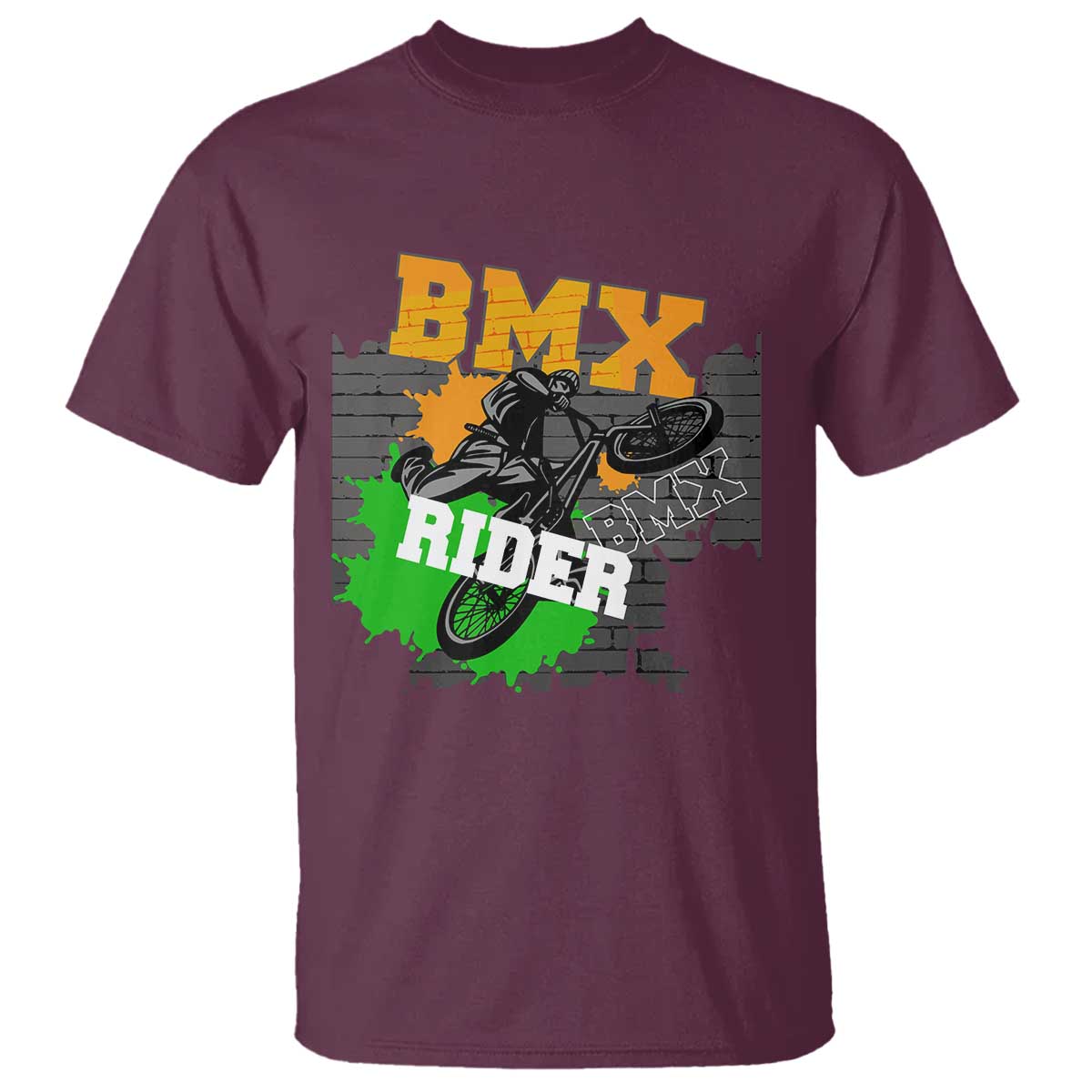 BMX Rider Cyclist Bicycle T Shirt TS09 Maroon Print Your Wear