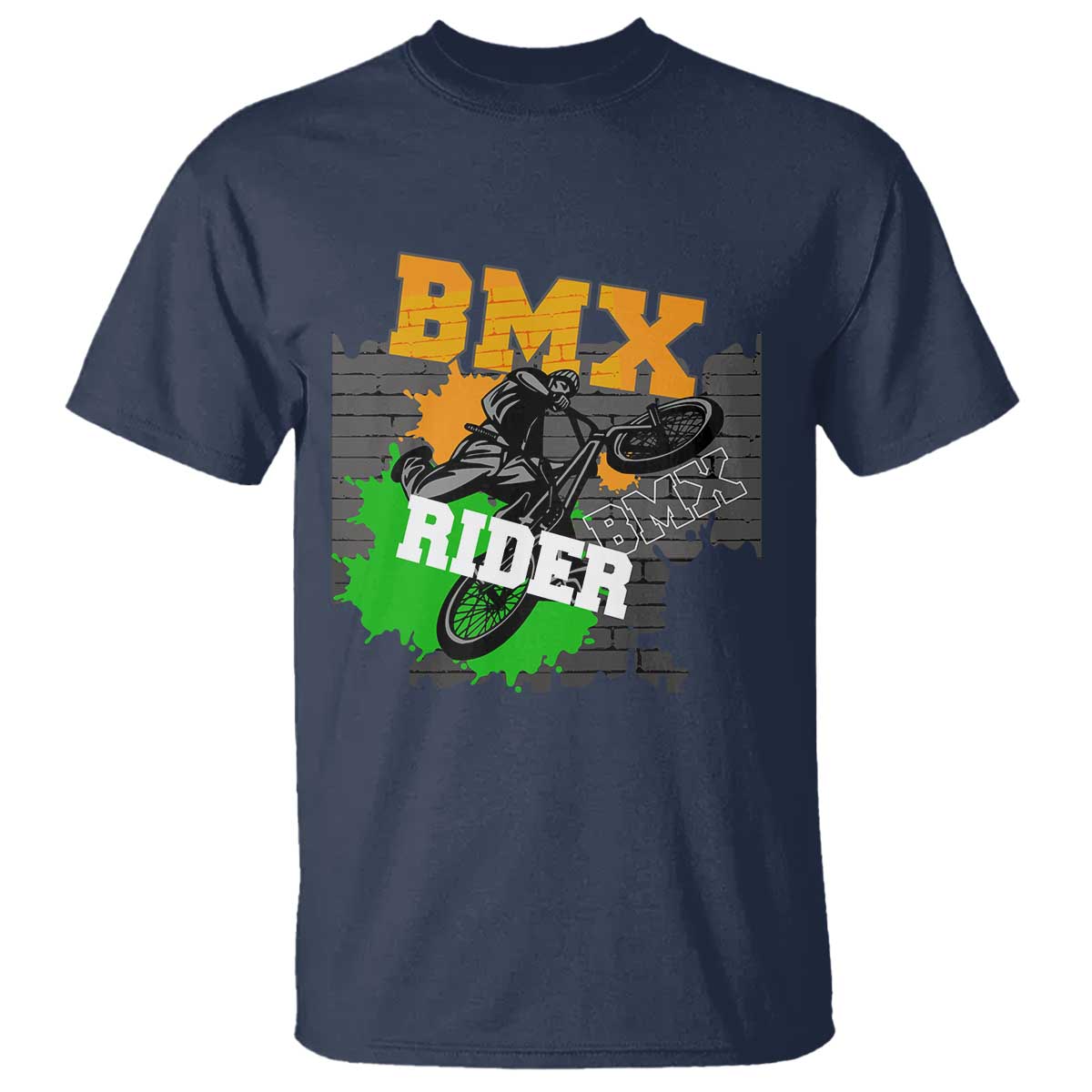 BMX Rider Cyclist Bicycle T Shirt TS09 Navy Print Your Wear