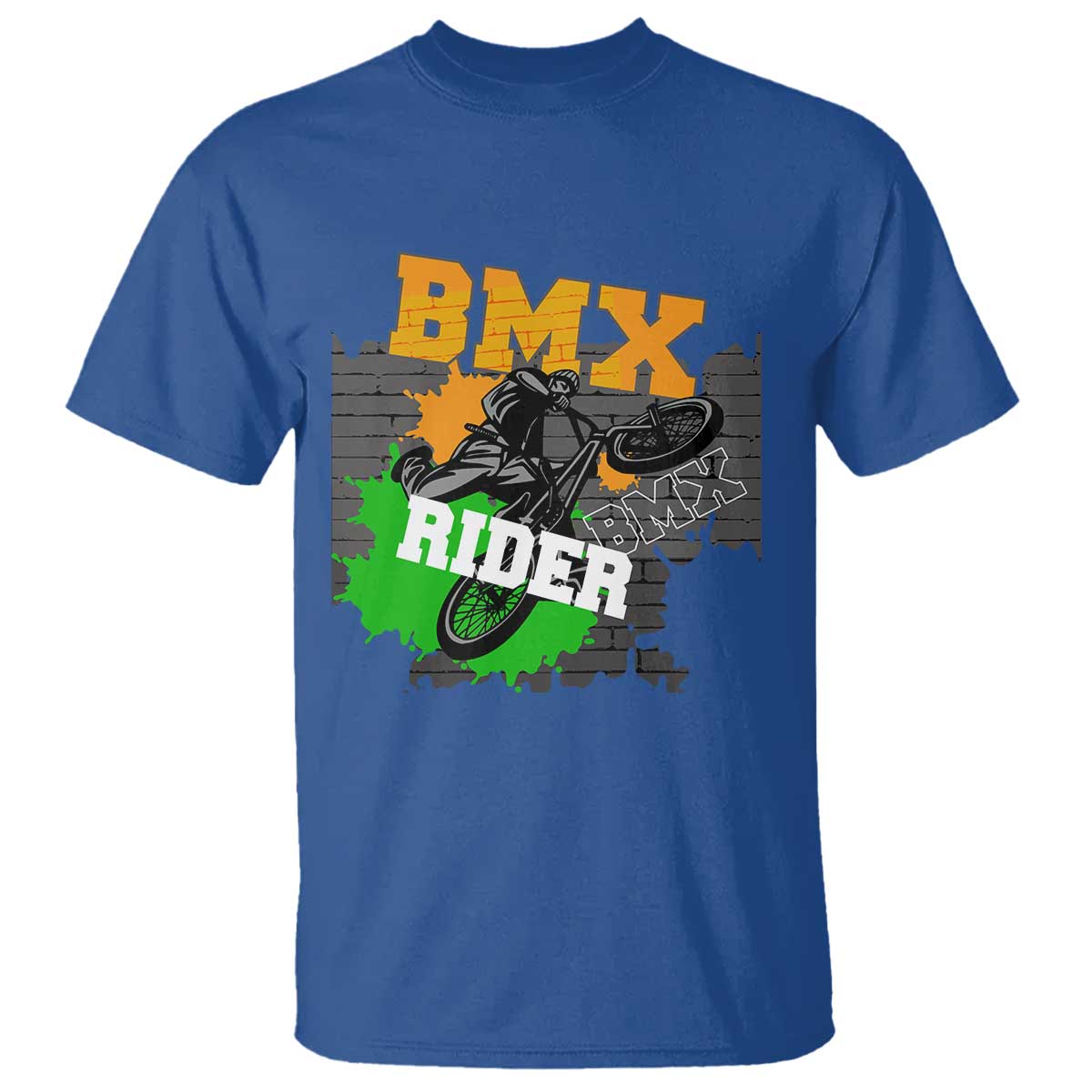 BMX Rider Cyclist Bicycle T Shirt TS09 Royal Blue Print Your Wear