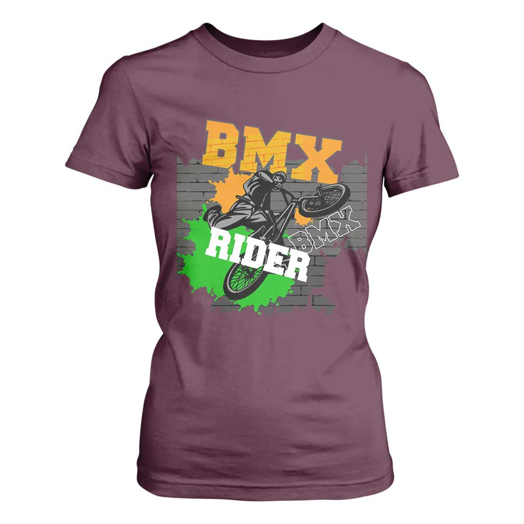BMX Rider Cyclist Bicycle T Shirt For Women TS09 Maroon Print Your Wear