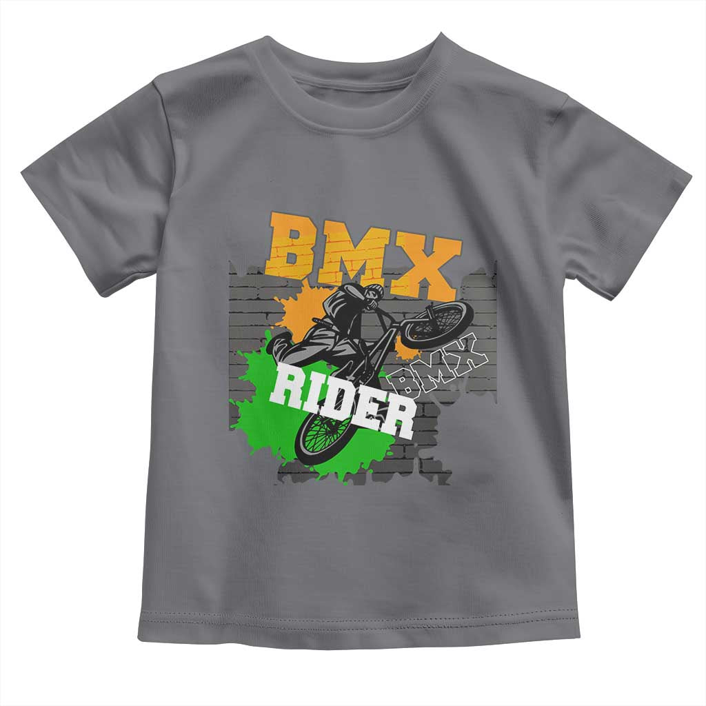 BMX Rider Cyclist Bicycle Toddler T Shirt TS09 Charcoal Print Your Wear