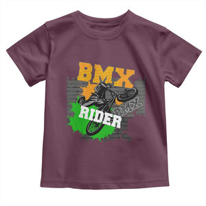 BMX Rider Cyclist Bicycle Toddler T Shirt TS09 Maroon Print Your Wear