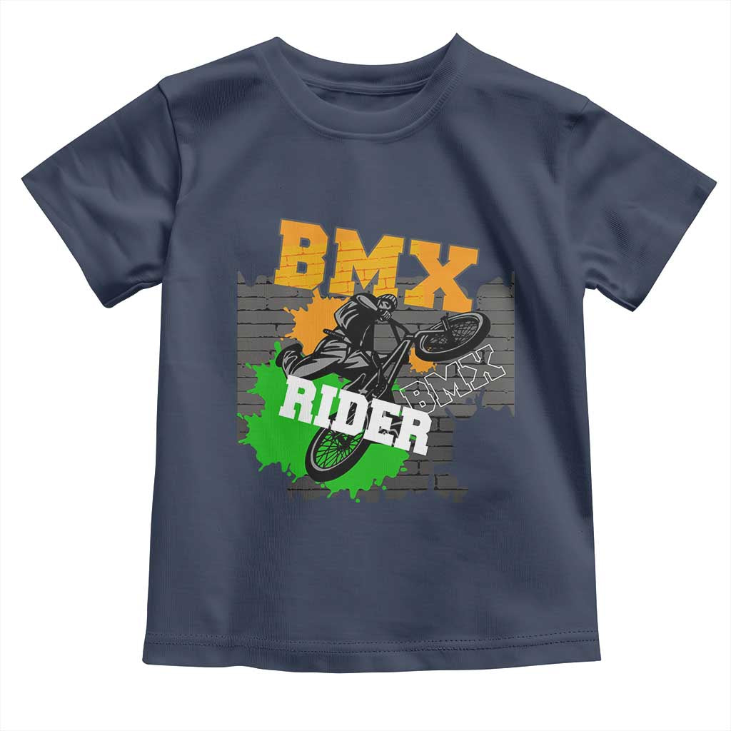 BMX Rider Cyclist Bicycle Toddler T Shirt TS09 Navy Print Your Wear