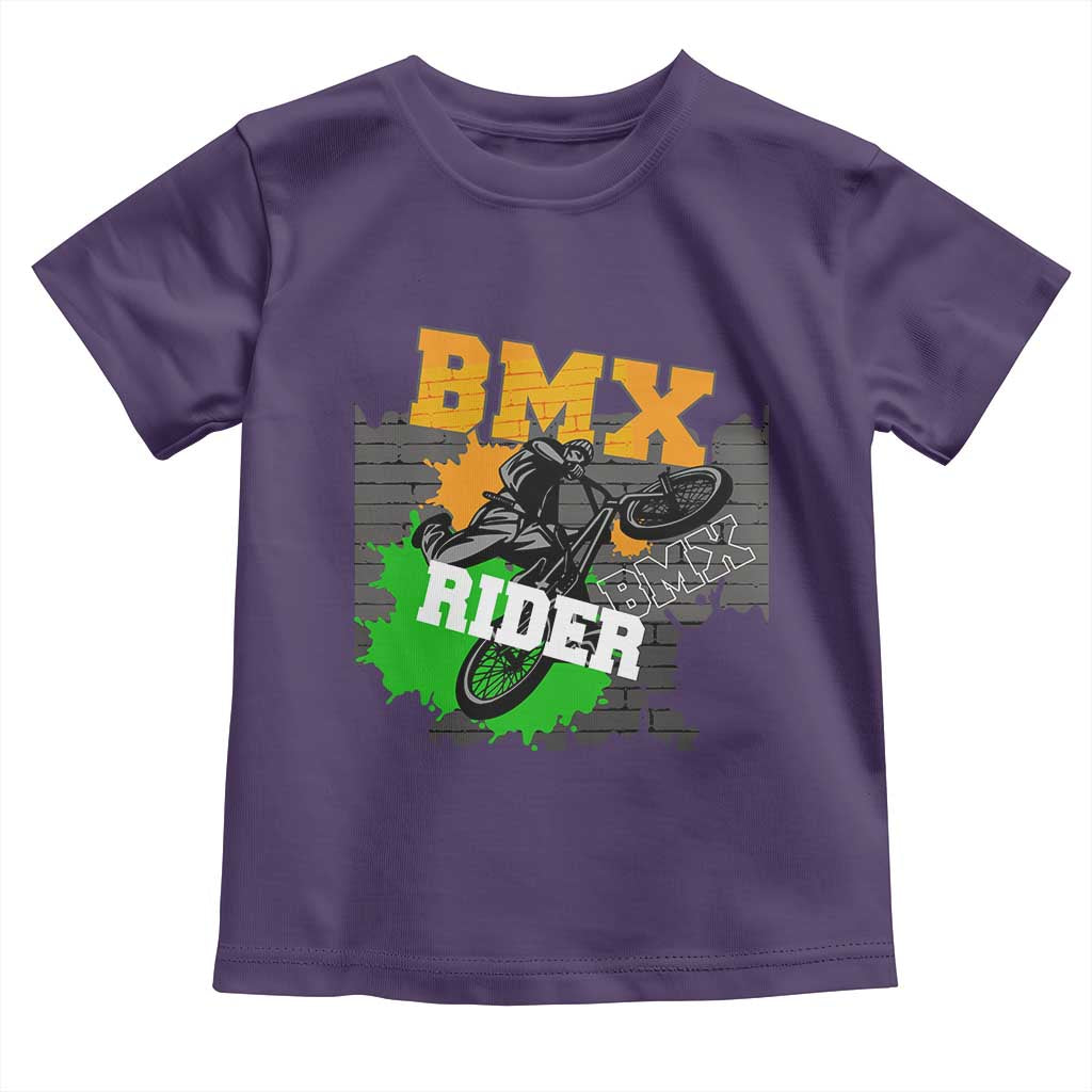 BMX Rider Cyclist Bicycle Toddler T Shirt TS09 Purple Print Your Wear