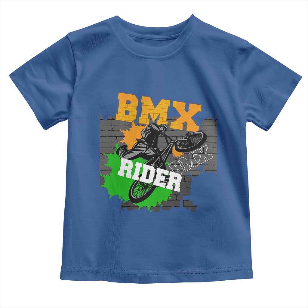 BMX Rider Cyclist Bicycle Toddler T Shirt TS09 Royal Blue Print Your Wear