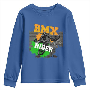 BMX Rider Cyclist Bicycle Youth Sweatshirt TS09 Royal Blue Print Your Wear