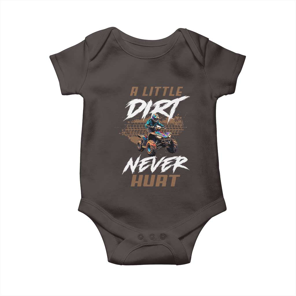 Quad Bike Baby Onesie A Little Dirt Never Hurt 4 Wheeler TS09 Dark Chocolate Print Your Wear