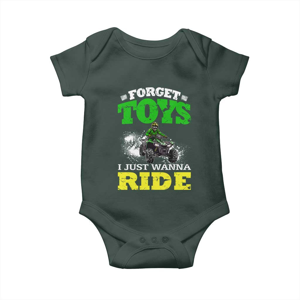 Funny Quad Bike Kid Baby Onesie Forget Toys I Just Wanna Ride TS09 Print Your Wear