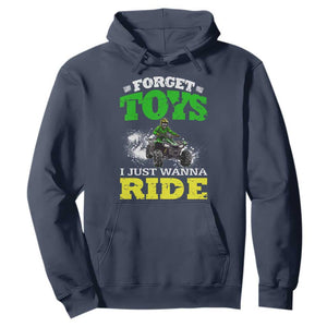 Funny Quad Bike Kid Hoodie Forget Toys I Just Wanna Ride TS09 Navy Print Your Wear