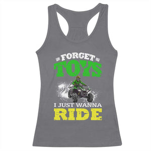 Funny Quad Bike Kid Racerback Tank Top Forget Toys I Just Wanna Ride TS09 Charcoal Print Your Wear