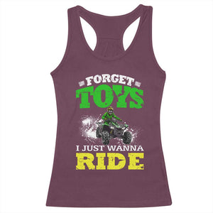 Funny Quad Bike Kid Racerback Tank Top Forget Toys I Just Wanna Ride TS09 Maroon Print Your Wear