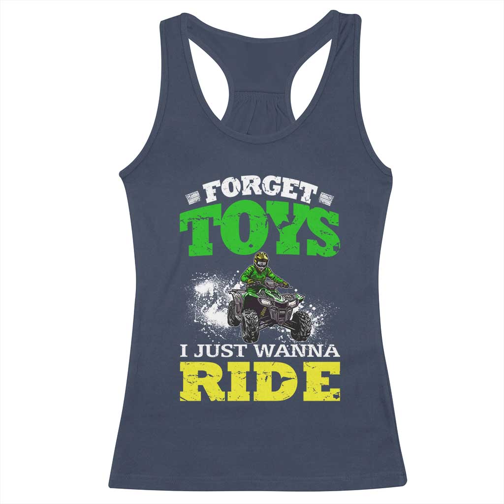 Funny Quad Bike Kid Racerback Tank Top Forget Toys I Just Wanna Ride TS09 Navy Print Your Wear