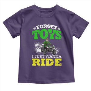 Funny Quad Bike Kid Toddler T Shirt Forget Toys I Just Wanna Ride TS09 Purple Print Your Wear