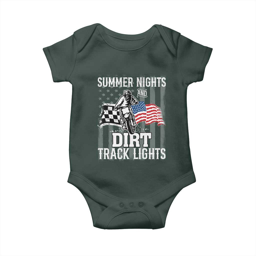 Dirt Bike Baby Onesie Summer Nights Dirt Track Lights Racing TS09 Print Your Wear