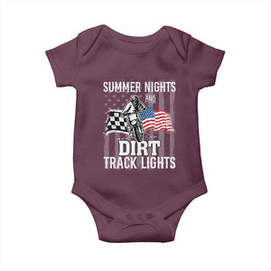 Dirt Bike Baby Onesie Summer Nights Dirt Track Lights Racing TS09 Maroon Print Your Wear