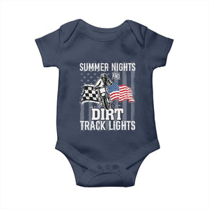 Dirt Bike Baby Onesie Summer Nights Dirt Track Lights Racing TS09 Navy Print Your Wear