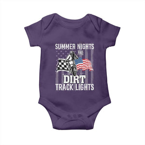 Dirt Bike Baby Onesie Summer Nights Dirt Track Lights Racing TS09 Purple Print Your Wear