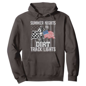 Dirt Bike Hoodie Summer Nights Dirt Track Lights Racing TS09 Dark Chocolate Print Your Wear
