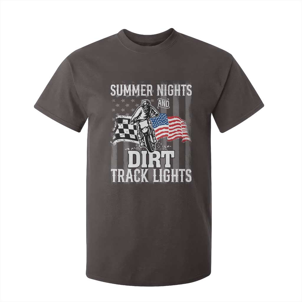 Dirt Bike T Shirt For Kid Summer Nights Dirt Track Lights Racing TS09 Dark Chocolate Print Your Wear