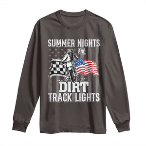 Dirt Bike Long Sleeve Shirt Summer Nights Dirt Track Lights Racing TS09 Dark Chocolate Print Your Wear
