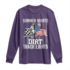 Dirt Bike Long Sleeve Shirt Summer Nights Dirt Track Lights Racing TS09 Purple Print Your Wear