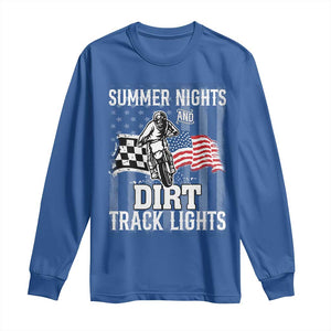 Dirt Bike Long Sleeve Shirt Summer Nights Dirt Track Lights Racing TS09 Royal Blue Print Your Wear