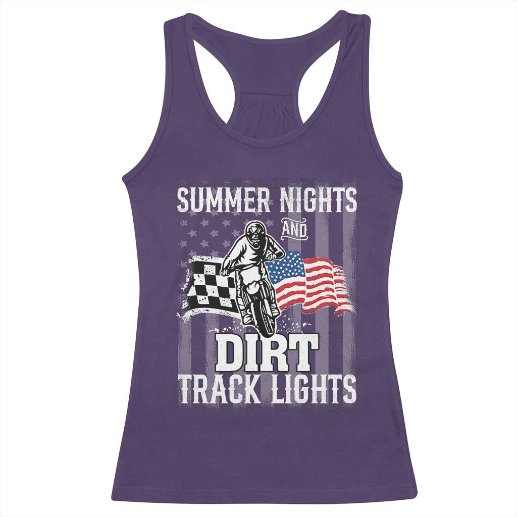 Dirt Bike Racerback Tank Top Summer Nights Dirt Track Lights Racing TS09 Purple Print Your Wear