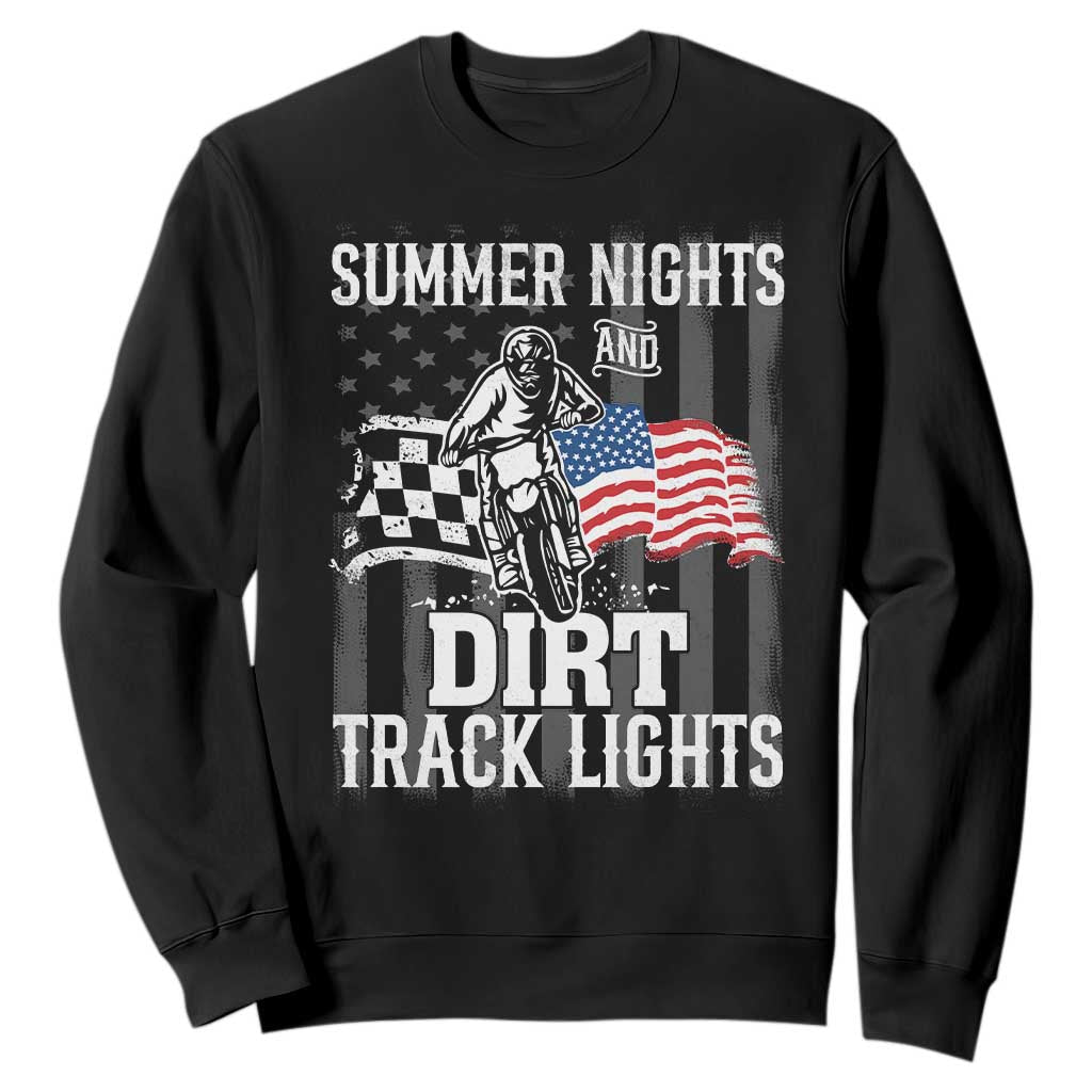 Dirt Bike Sweatshirt Summer Nights Dirt Track Lights Racing TS09 Black Print Your Wear