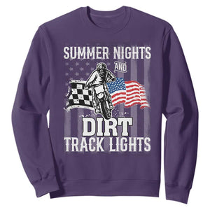 Dirt Bike Sweatshirt Summer Nights Dirt Track Lights Racing TS09 Purple Print Your Wear