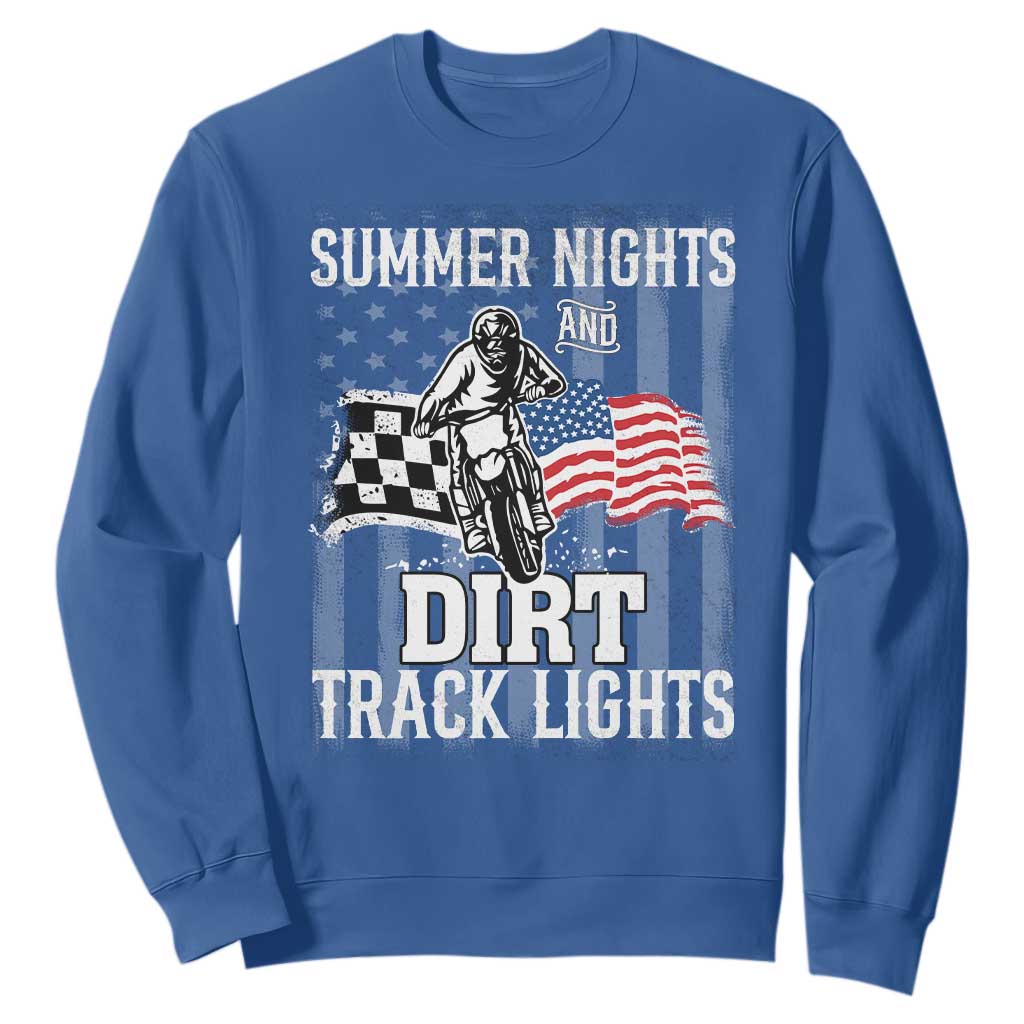 Dirt Bike Sweatshirt Summer Nights Dirt Track Lights Racing TS09 Royal Blue Print Your Wear