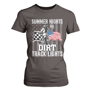 Dirt Bike T Shirt For Women Summer Nights Dirt Track Lights Racing TS09 Dark Chocolate Print Your Wear