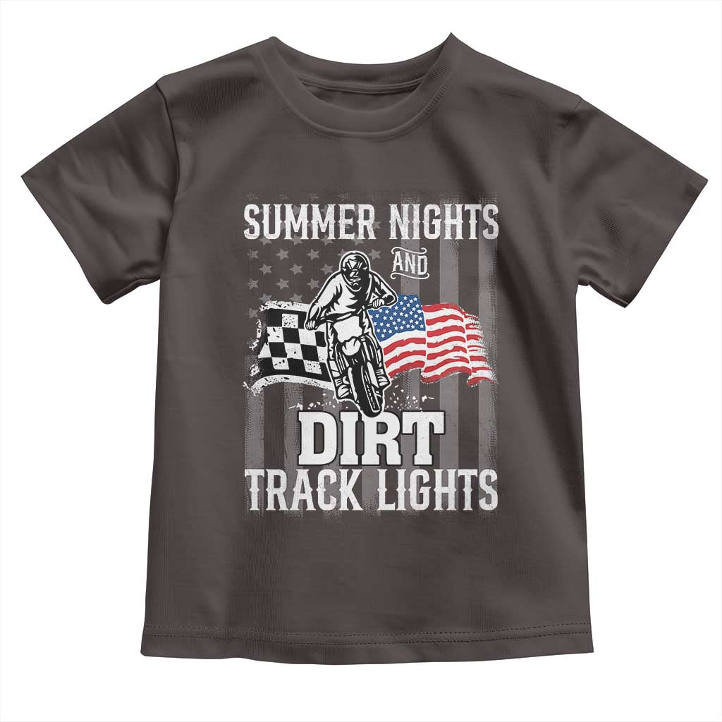 Dirt Bike Toddler T Shirt Summer Nights Dirt Track Lights Racing TS09 Dark Chocolate Print Your Wear