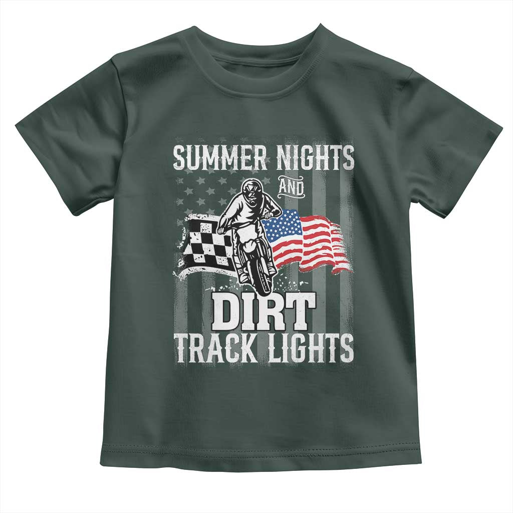 Dirt Bike Toddler T Shirt Summer Nights Dirt Track Lights Racing TS09 Dark Forest Green Print Your Wear