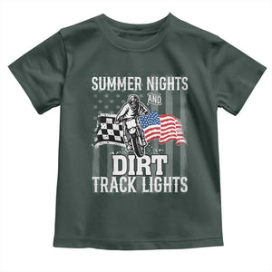 Dirt Bike Toddler T Shirt Summer Nights Dirt Track Lights Racing TS09 Dark Forest Green Print Your Wear
