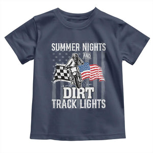 Dirt Bike Toddler T Shirt Summer Nights Dirt Track Lights Racing TS09 Navy Print Your Wear