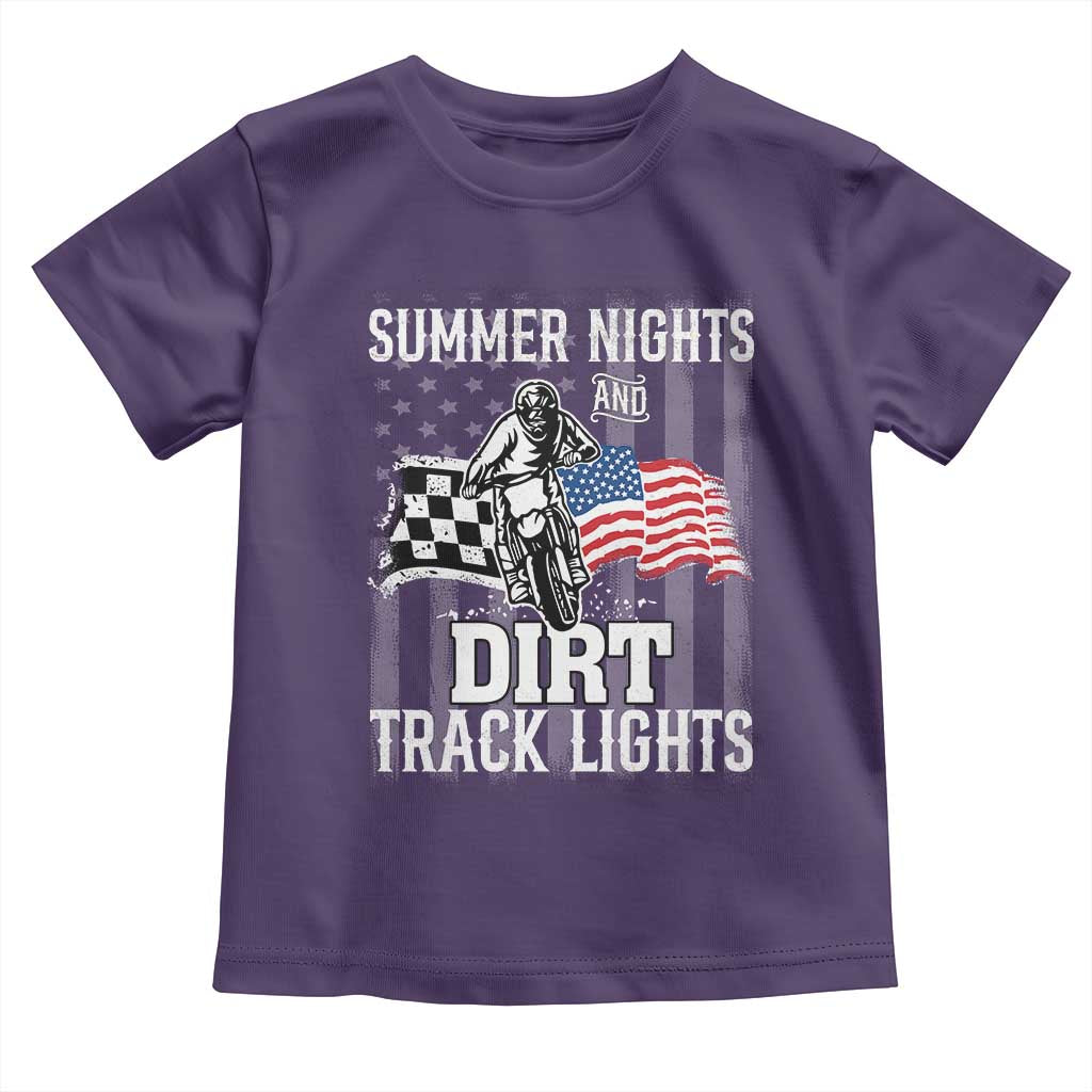 Dirt Bike Toddler T Shirt Summer Nights Dirt Track Lights Racing TS09 Purple Print Your Wear