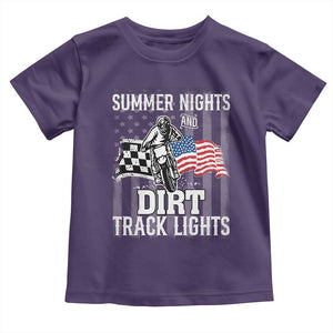 Dirt Bike Toddler T Shirt Summer Nights Dirt Track Lights Racing TS09 Purple Print Your Wear